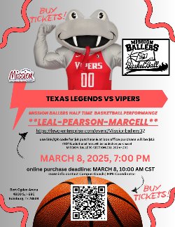 Mission Ballers at the upcoming Rio Grande Valley Vipers Game 